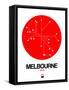 Melbourne Red Subway Map-NaxArt-Framed Stretched Canvas