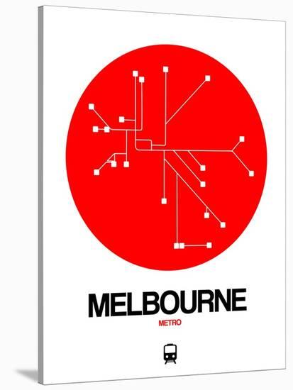 Melbourne Red Subway Map-NaxArt-Stretched Canvas