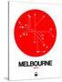 Melbourne Red Subway Map-NaxArt-Stretched Canvas