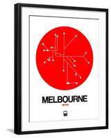 Melbourne Red Subway Map-NaxArt-Framed Art Print