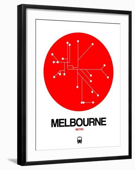 Melbourne Red Subway Map-NaxArt-Framed Art Print