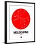 Melbourne Red Subway Map-NaxArt-Framed Art Print