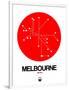 Melbourne Red Subway Map-NaxArt-Framed Premium Giclee Print