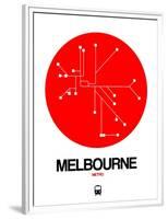 Melbourne Red Subway Map-NaxArt-Framed Premium Giclee Print