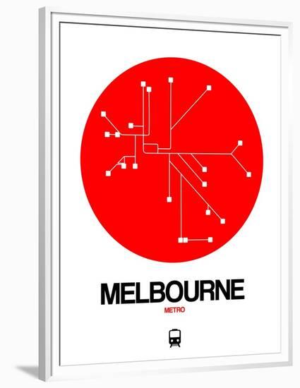 Melbourne Red Subway Map-NaxArt-Framed Premium Giclee Print