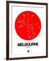 Melbourne Red Subway Map-NaxArt-Framed Art Print