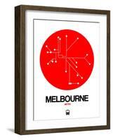 Melbourne Red Subway Map-NaxArt-Framed Art Print