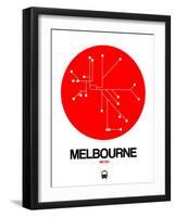 Melbourne Red Subway Map-NaxArt-Framed Art Print