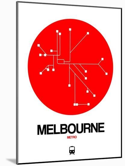 Melbourne Red Subway Map-NaxArt-Mounted Art Print