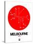 Melbourne Red Subway Map-NaxArt-Stretched Canvas