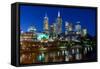 Melbourne's Federation Square at Dusk-FiledIMAGE-Framed Stretched Canvas