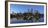 Melbourne skyline along Yarra River at dusk, Melbourne, Victoria, Australia-Ian Trower-Framed Photographic Print