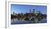 Melbourne skyline along Yarra River at dusk, Melbourne, Victoria, Australia-Ian Trower-Framed Photographic Print