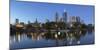 Melbourne skyline along Yarra River at dusk, Melbourne, Victoria, Australia-Ian Trower-Mounted Photographic Print