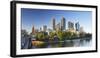 Melbourne skyline along Yarra River, Melbourne, Victoria, Australia-Ian Trower-Framed Photographic Print