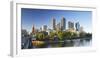 Melbourne skyline along Yarra River, Melbourne, Victoria, Australia-Ian Trower-Framed Photographic Print