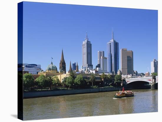 Melbourne Skyline and the Yarra River, Victoria, Australia, Pacific-Hans Peter Merten-Stretched Canvas