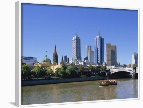 Melbourne Skyline and the Yarra River, Victoria, Australia, Pacific-Hans Peter Merten-Framed Photographic Print