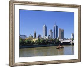 Melbourne Skyline and the Yarra River, Victoria, Australia, Pacific-Hans Peter Merten-Framed Photographic Print