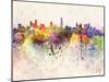 Melbourne Skyline in Watercolor Background-paulrommer-Mounted Art Print