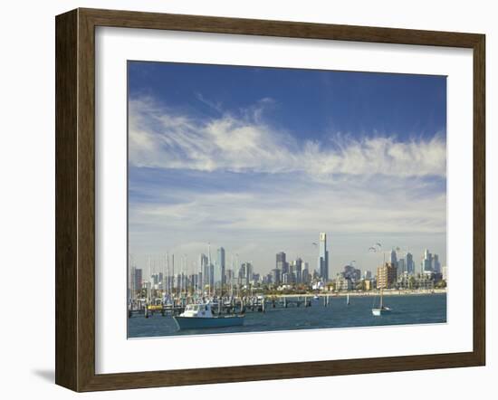 Melbourne Skyline Seen from the St. Kilda Pier-Jon Hicks-Framed Photographic Print