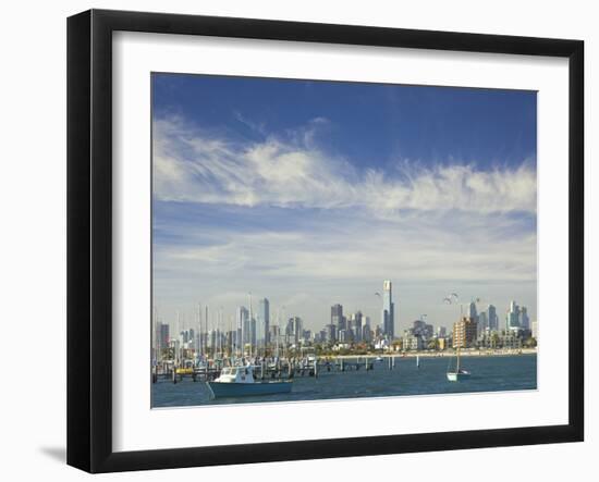 Melbourne Skyline Seen from the St. Kilda Pier-Jon Hicks-Framed Photographic Print