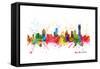 Melbourne Skyline-Michael Tompsett-Framed Stretched Canvas