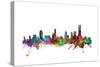 Melbourne Skyline-Michael Tompsett-Stretched Canvas