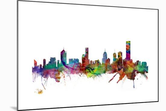 Melbourne Skyline-Michael Tompsett-Mounted Art Print