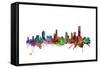 Melbourne Skyline-Michael Tompsett-Framed Stretched Canvas