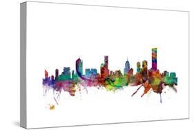 Melbourne Skyline-Michael Tompsett-Stretched Canvas