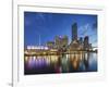 Melbourne Southbank Skyline, Eureka Tower and Hamer Hall over the Yarra River at Twilight-Cahir Davitt-Framed Photographic Print