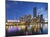 Melbourne Southbank Skyline, Eureka Tower and Hamer Hall over the Yarra River at Twilight-Cahir Davitt-Mounted Photographic Print