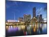 Melbourne Southbank Skyline, Eureka Tower and Hamer Hall over the Yarra River at Twilight-Cahir Davitt-Mounted Photographic Print