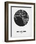 Melbourne Street Map Black on White-NaxArt-Framed Premium Giclee Print