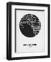 Melbourne Street Map Black on White-NaxArt-Framed Art Print