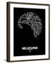 Melbourne Street Map Black-NaxArt-Framed Art Print