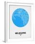 Melbourne Street Map Blue-NaxArt-Framed Art Print