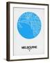 Melbourne Street Map Blue-NaxArt-Framed Art Print