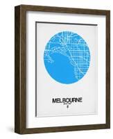 Melbourne Street Map Blue-NaxArt-Framed Art Print