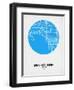 Melbourne Street Map Blue-NaxArt-Framed Art Print