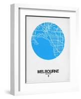 Melbourne Street Map Blue-NaxArt-Framed Art Print