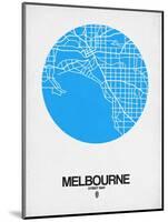 Melbourne Street Map Blue-NaxArt-Mounted Art Print