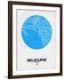 Melbourne Street Map Blue-NaxArt-Framed Art Print