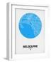 Melbourne Street Map Blue-NaxArt-Framed Art Print