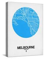 Melbourne Street Map Blue-NaxArt-Stretched Canvas