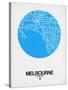 Melbourne Street Map Blue-NaxArt-Stretched Canvas