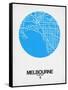 Melbourne Street Map Blue-NaxArt-Framed Stretched Canvas