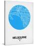 Melbourne Street Map Blue-NaxArt-Stretched Canvas