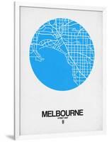 Melbourne Street Map Blue-NaxArt-Framed Art Print